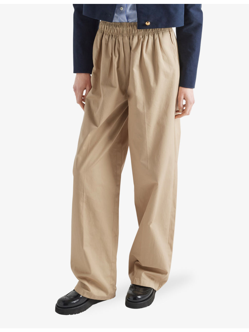 Wide-leg cotton-poplin trousers - 3