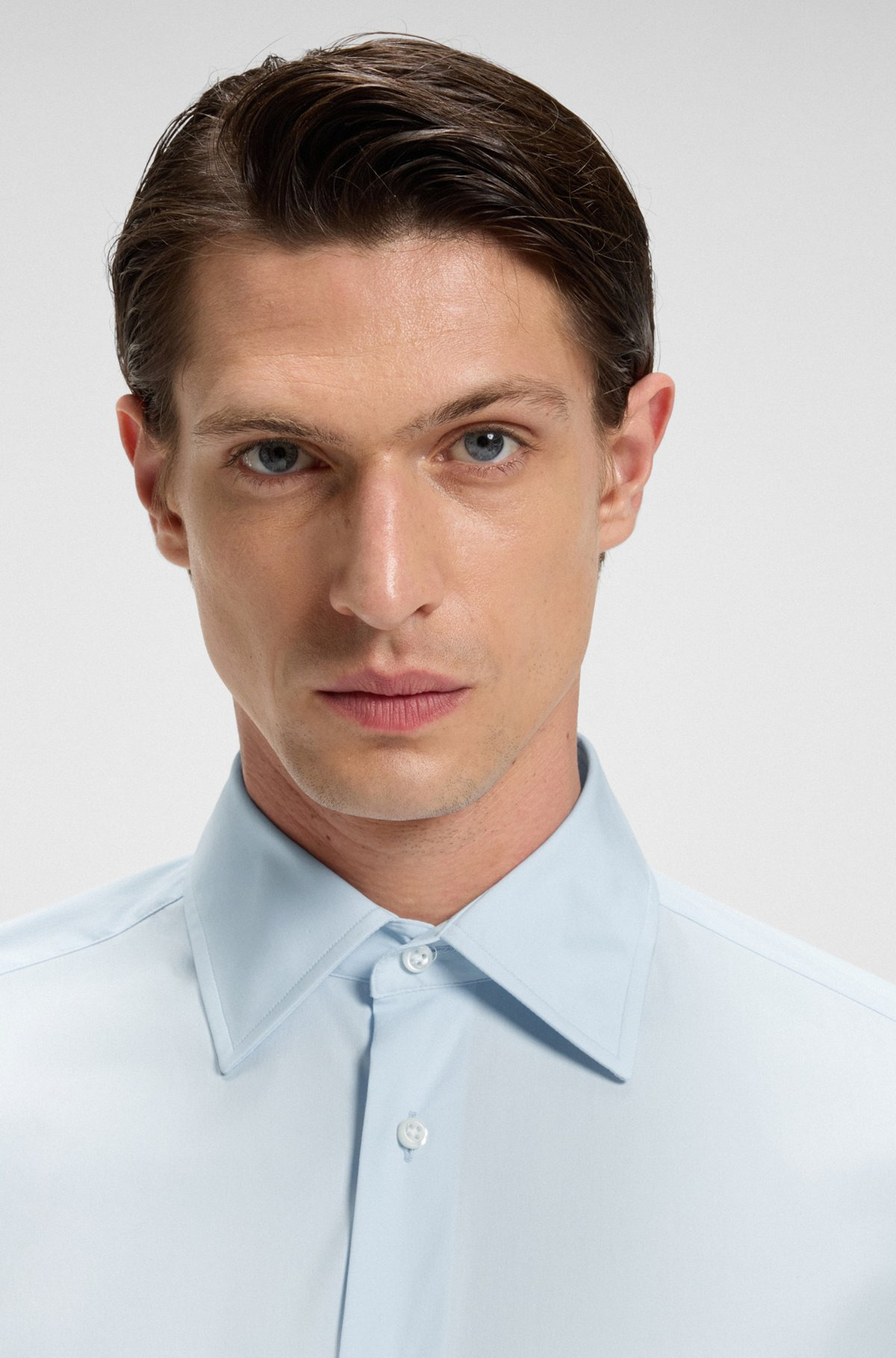 SLIM-FIT SHIRT IN STRETCH COTTON POPLIN - 3