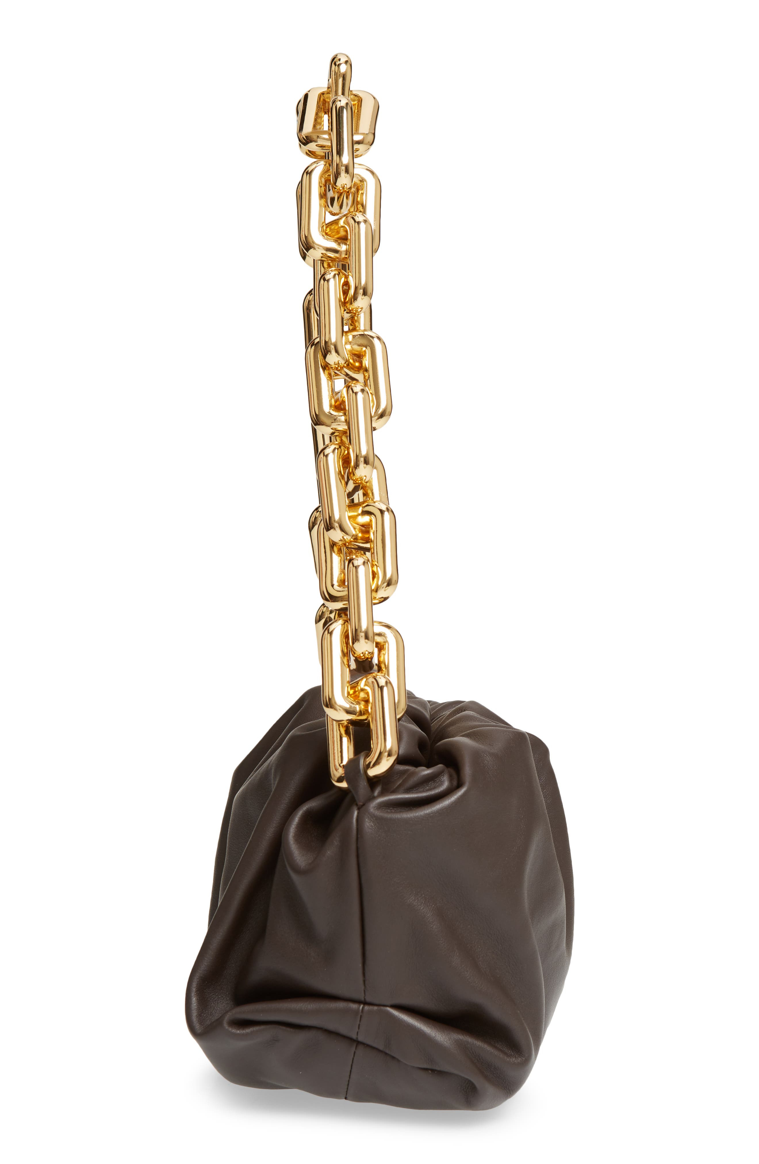 Bottega Veneta The Chain Pouch Leather Shoulder Bag in 2132 Fondente-Gold at Nordstrom - 5