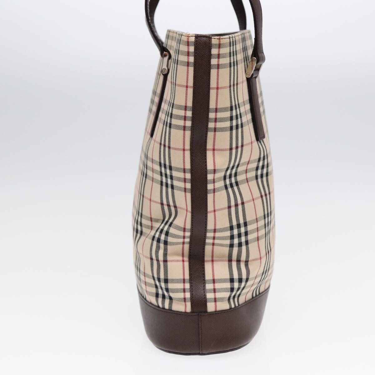 Burberry Nova Check Tote Bag Canvas Beige Brown Silver - 3