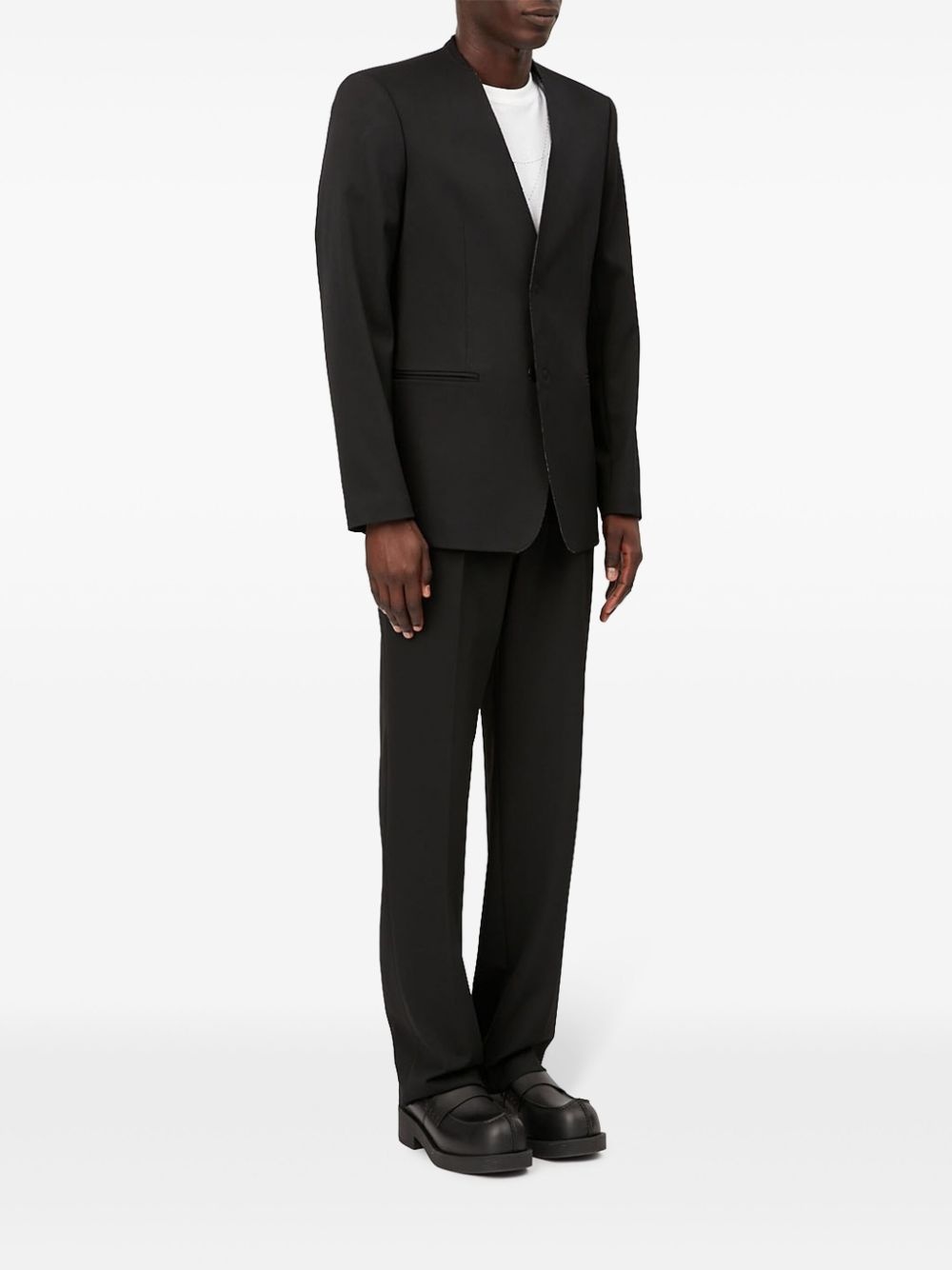 single-breasted twill blazer - 3