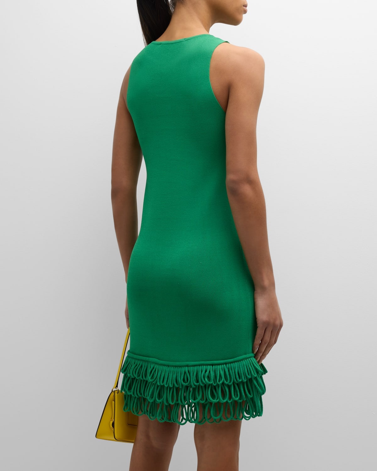 Albers Sleeveless Knit Looped-Fringe Mini Dress - 6