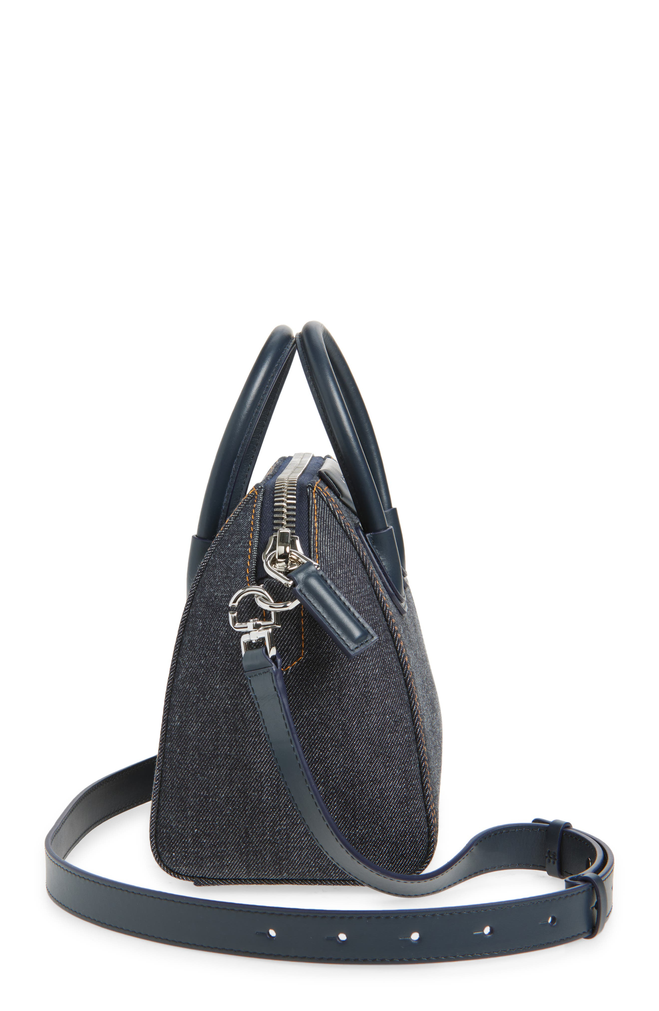 Givenchy Mini Antigona Denim & Leather Satchel in Indigo Blue at Nordstrom - 4