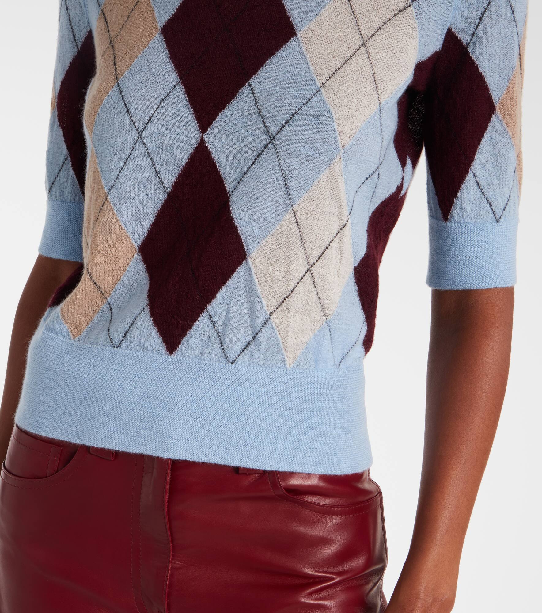 Anders argyle cashmere and mohair top - 5
