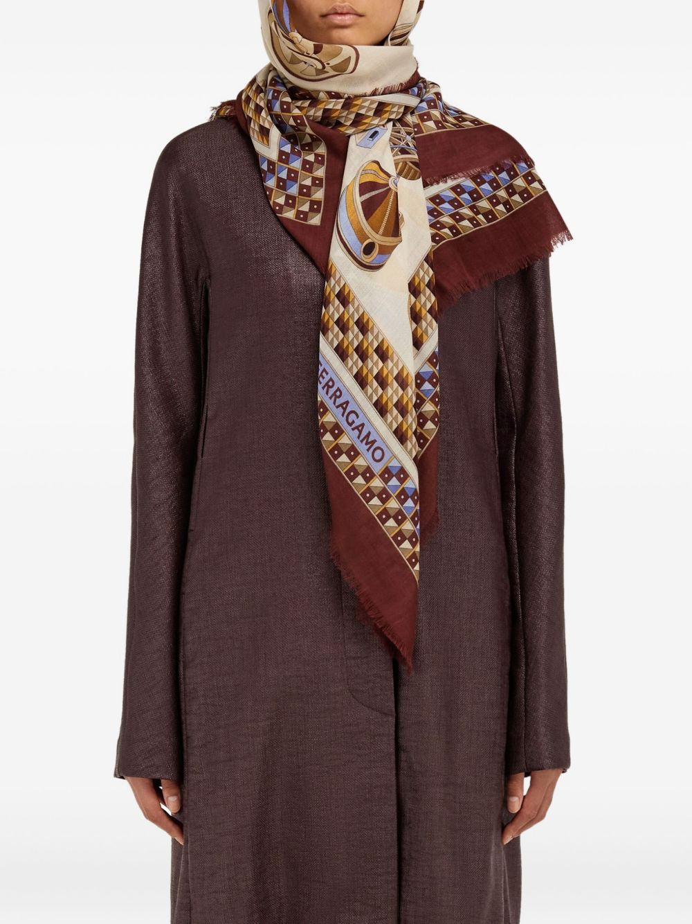 geometrical renaissance print-cashmere shawl - 4