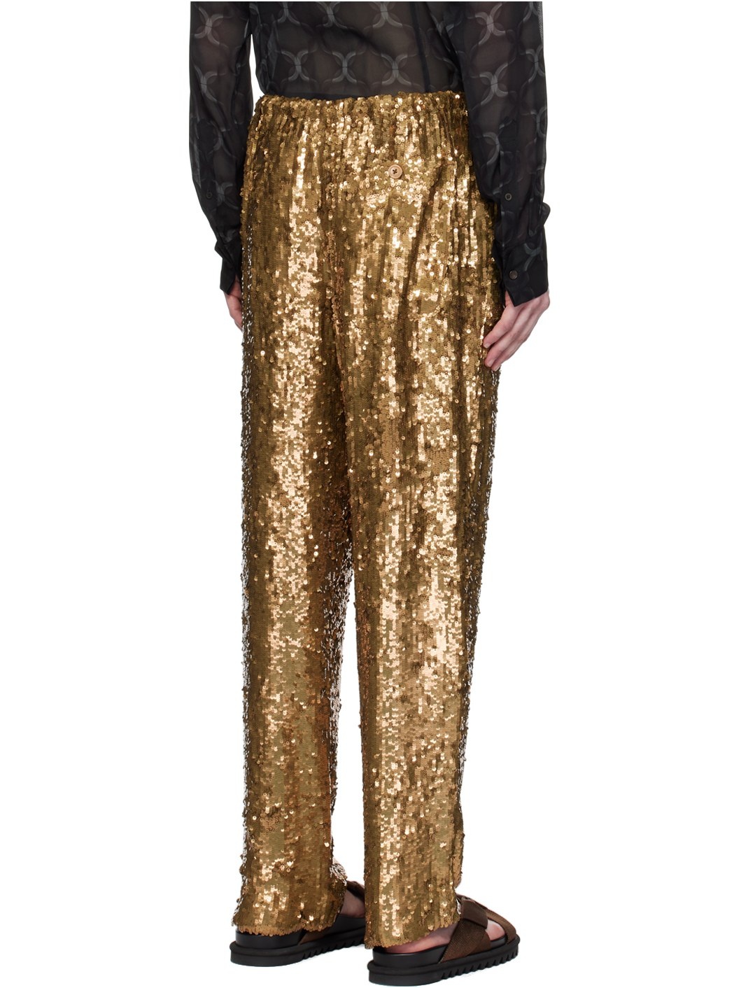 Gold Embellished Trousers - 3