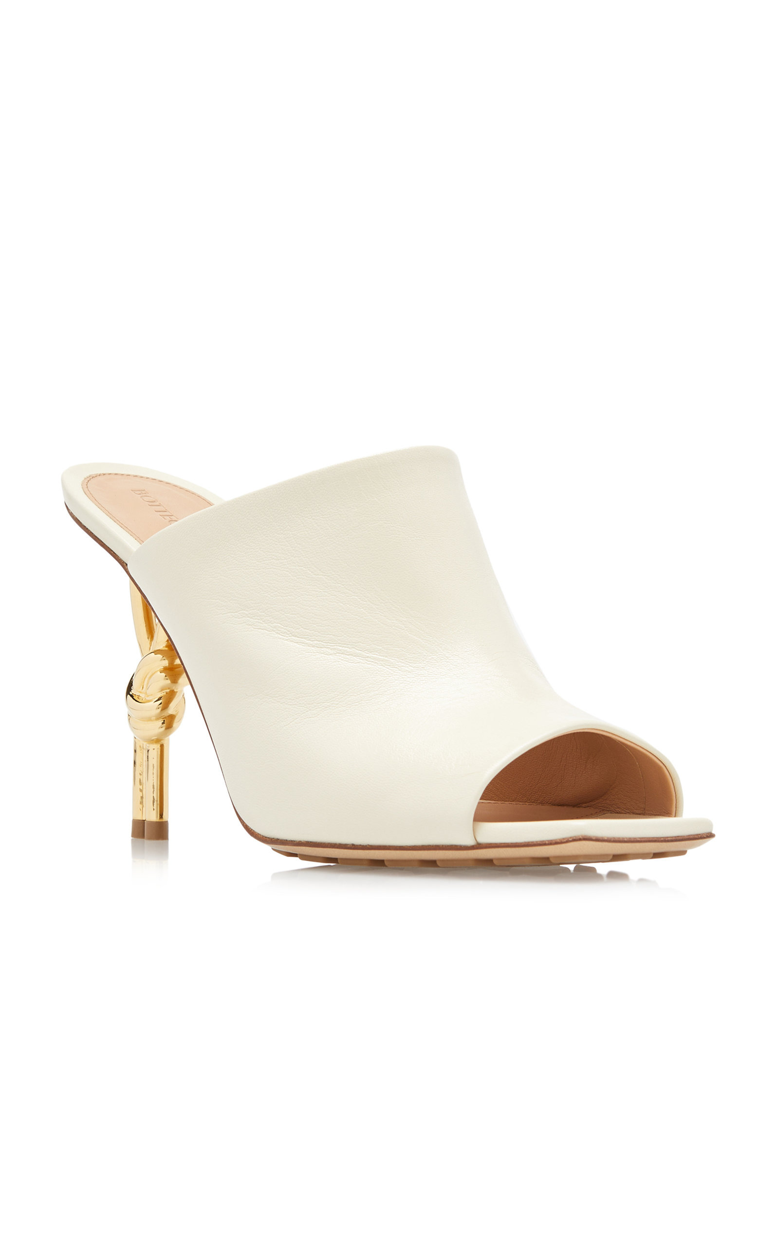 Knot-Detailed Leather Mules white - 5