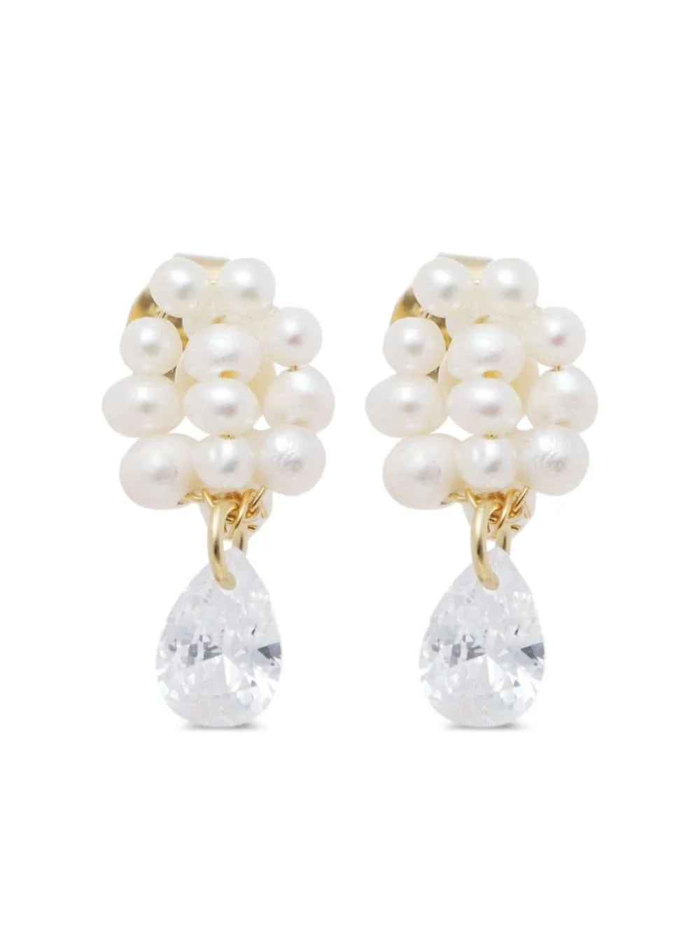 pearl-embellished drop earrings - 1