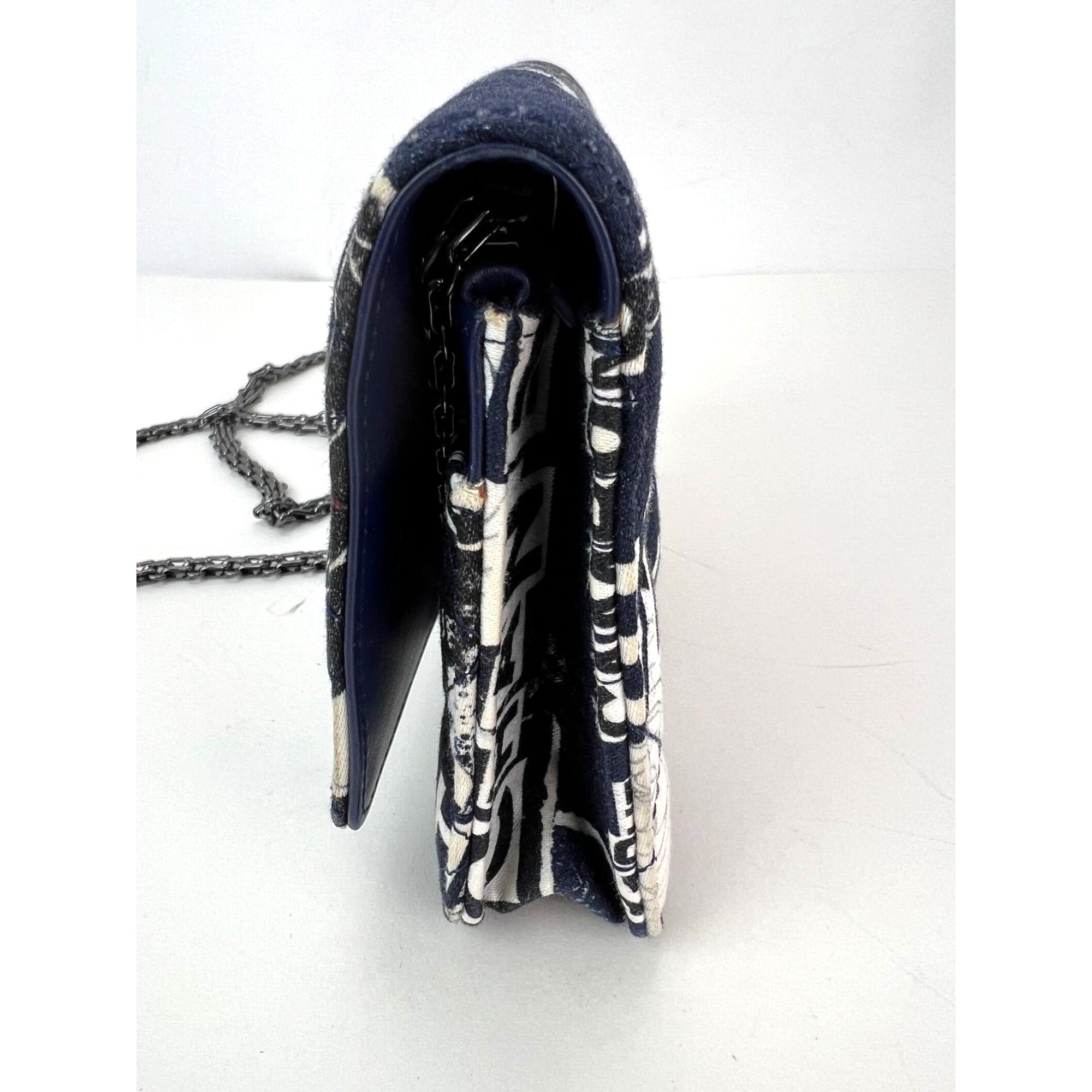 Chanel Reissue 2.55 Quilted Printed Canvas Limited Edition Wallet on a Chain Clutch RARE - 12