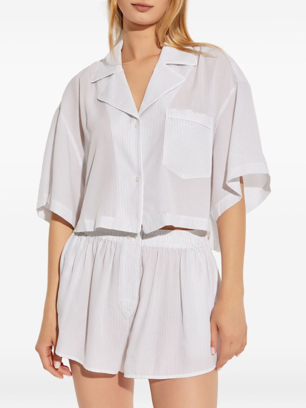 pinstripe short-sleeve top - 3