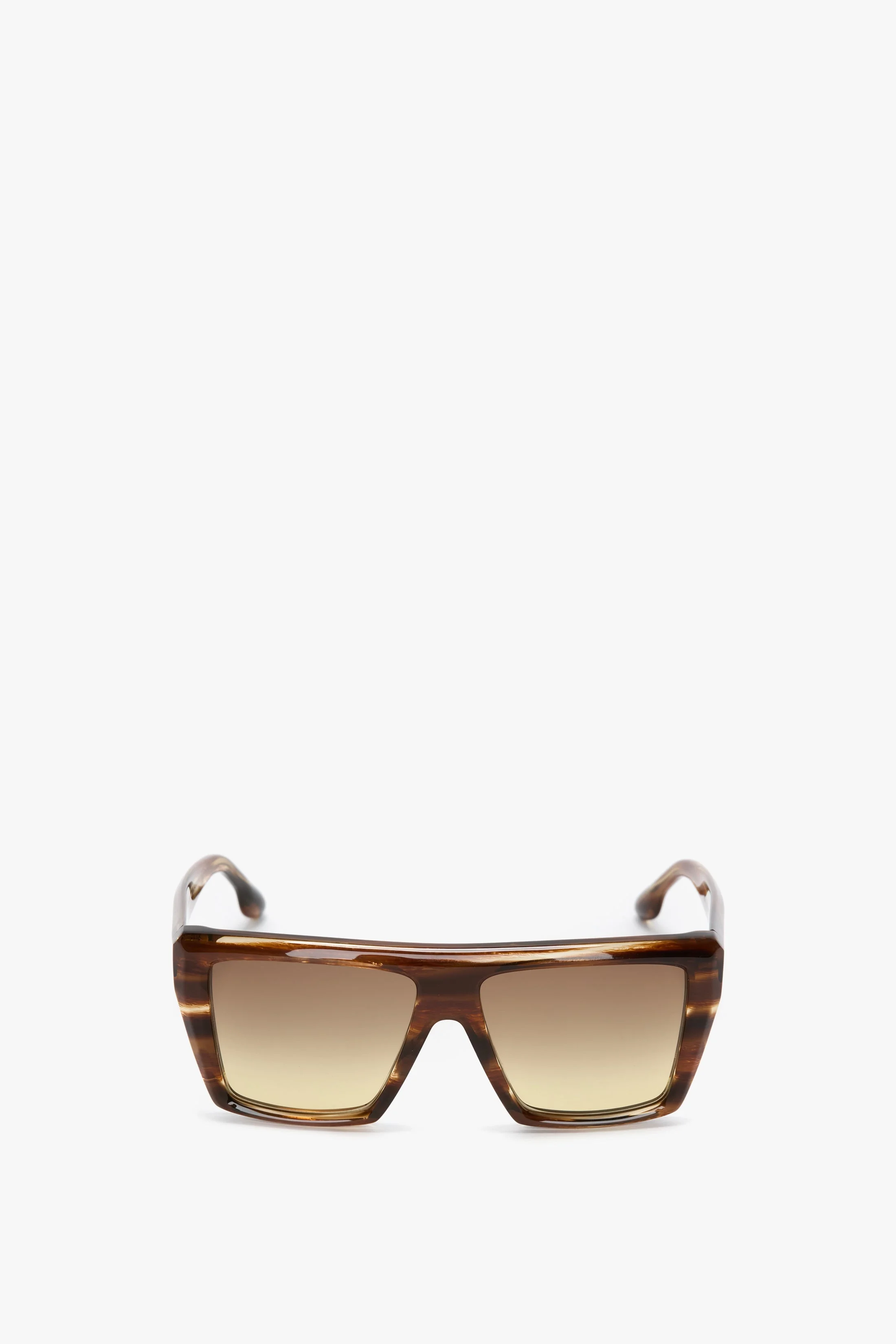 Oversized Acetate Frame Sunglasses In Light Brown Horn - 1