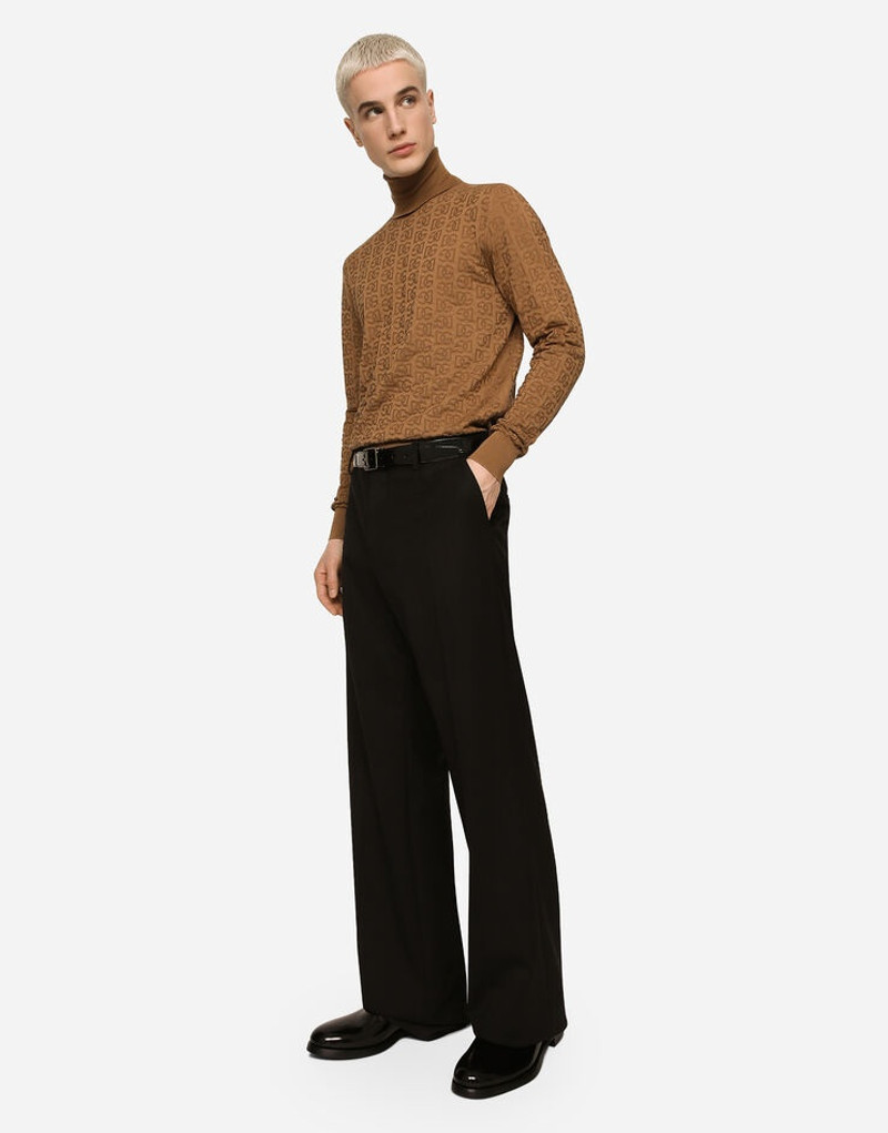Silk jacquard turtleneck sweater with DG logo 5