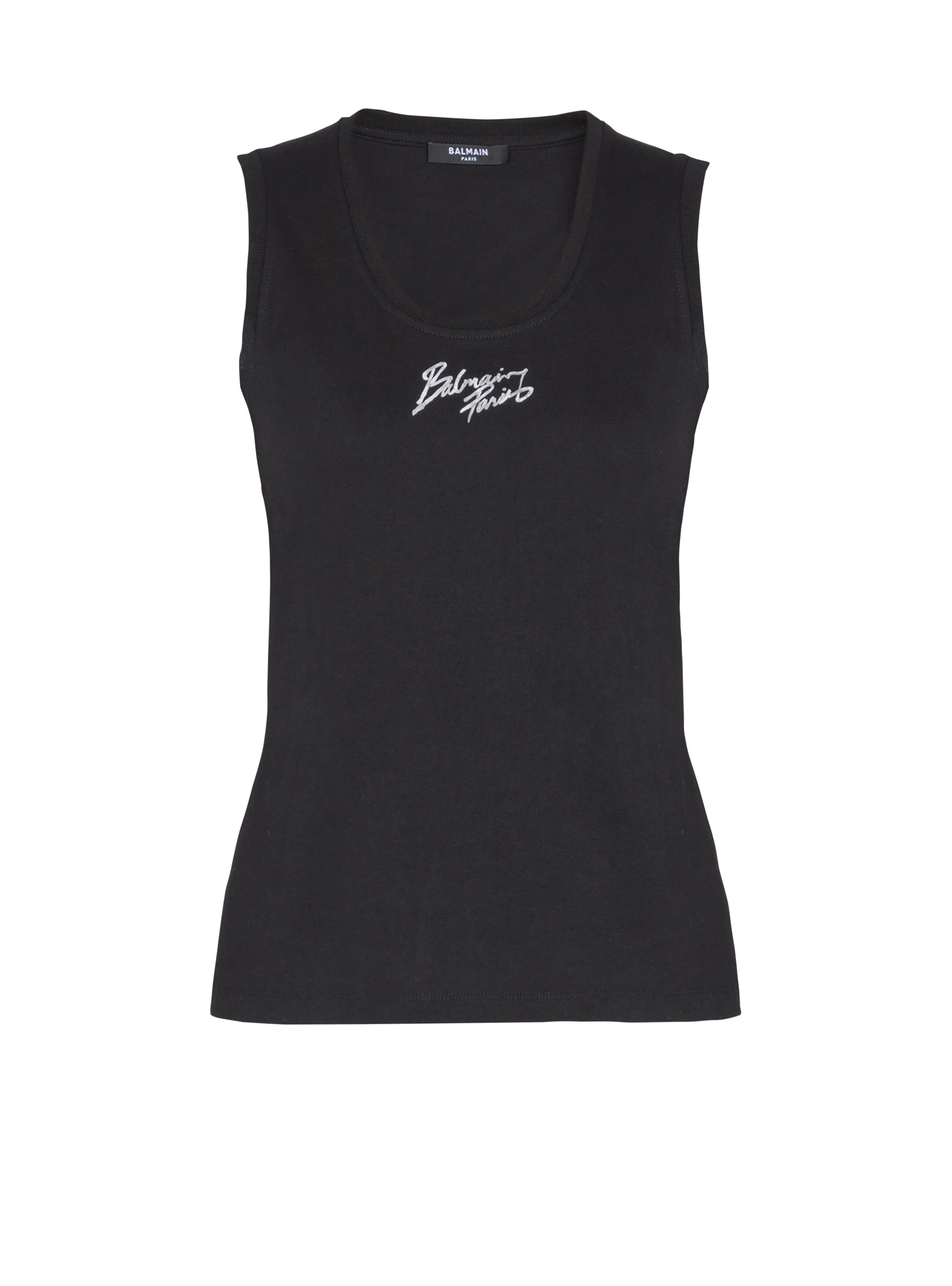 Relaxed tank top with Balmain Paris Brush print - 1