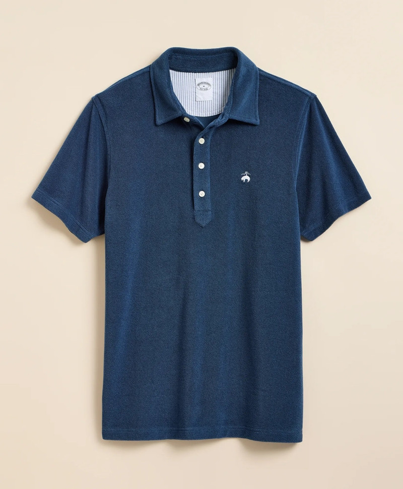Cotton Blend Terry Cloth Polo Shirt 3