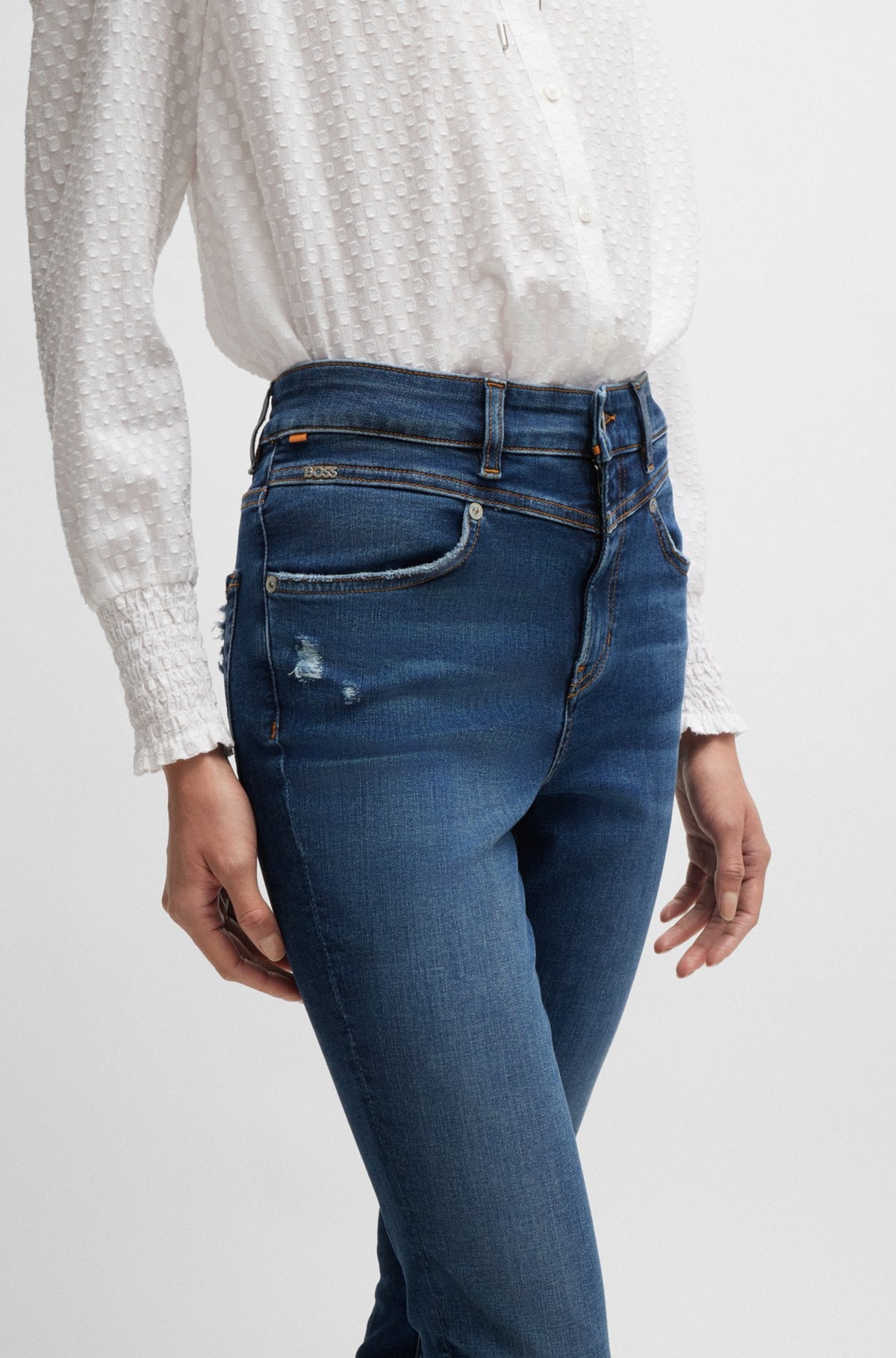 DARK-BLUE JEANS IN SUPREME-MOVEMENT DENIM - 5
