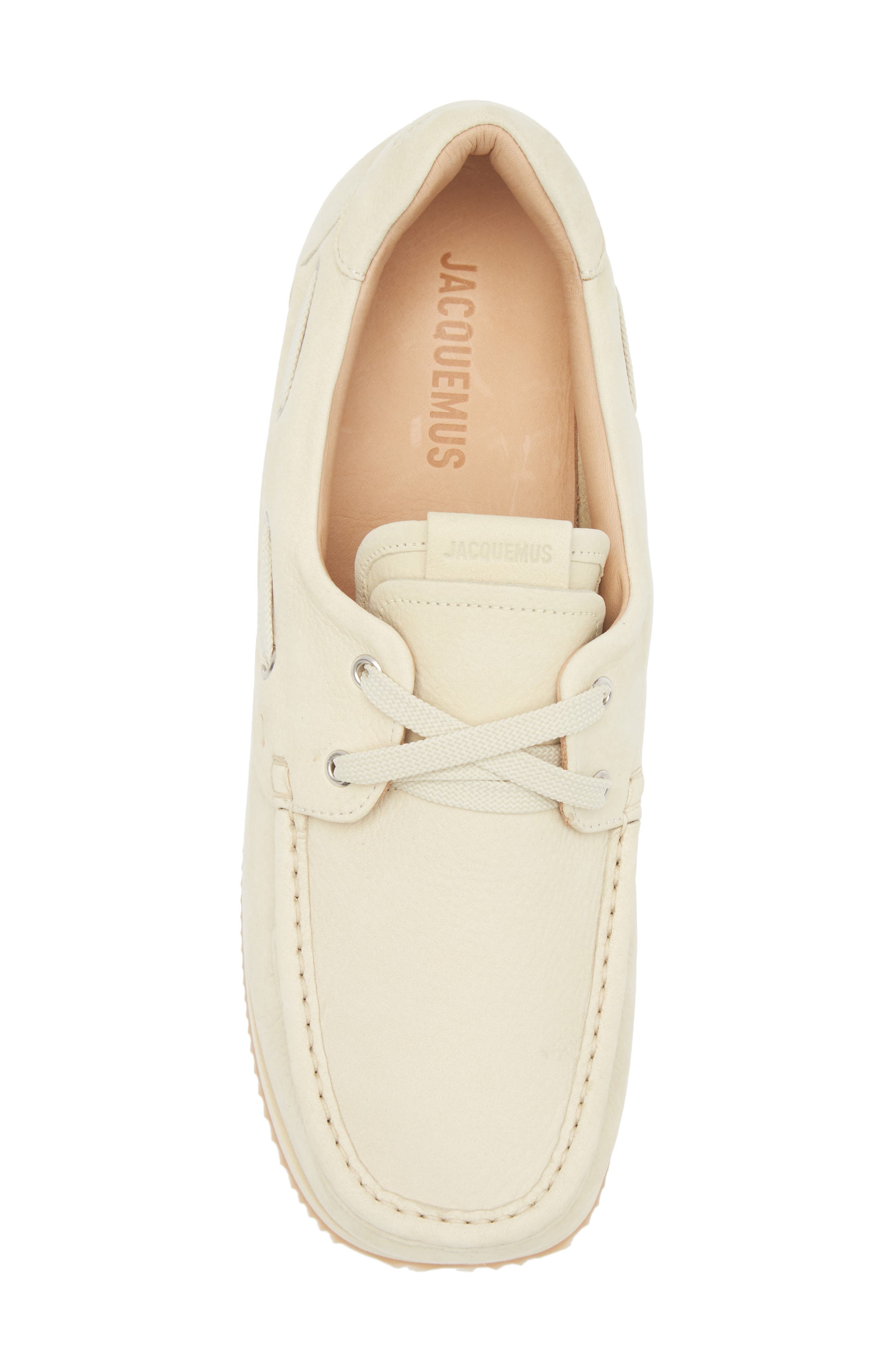 Jacquemus The Batto Boat Shoe in Pale Yellow 205 at Nordstrom - 5