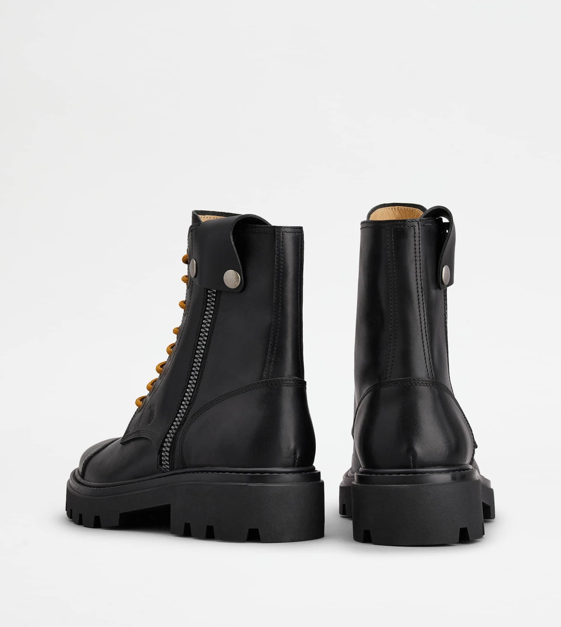 TOD'S COMBAT BOOTS IN LEATHER - BLACK - 3