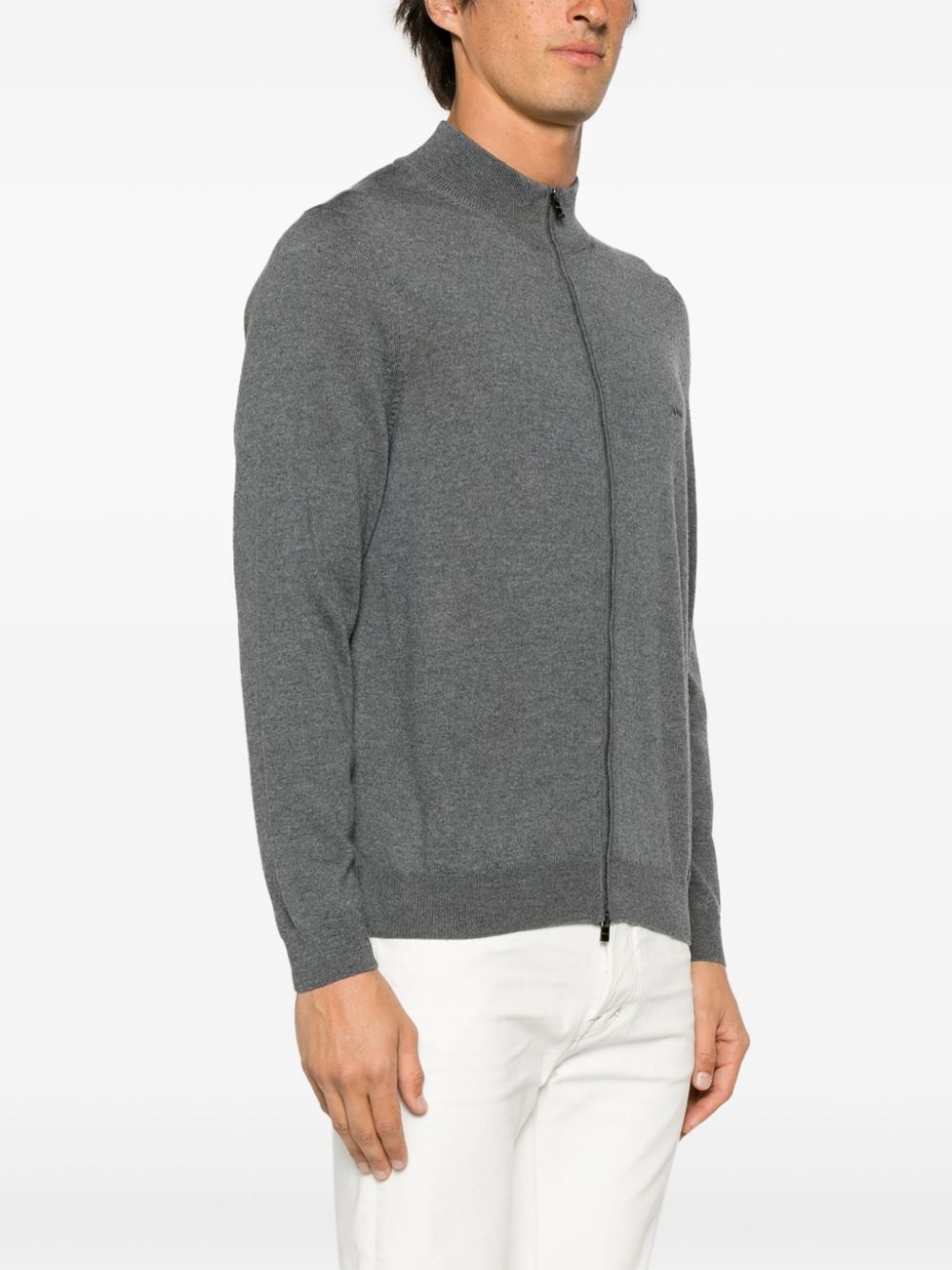 fine-knit zip-up cardigan - 3