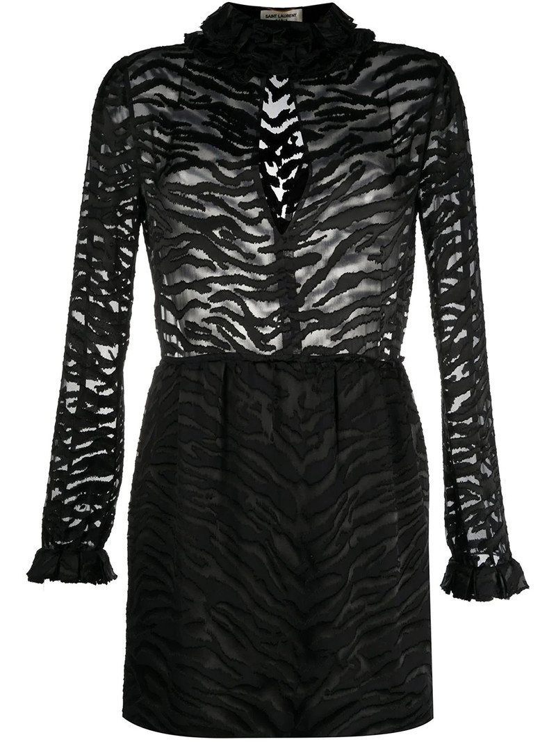 zebra print sheer dress 1