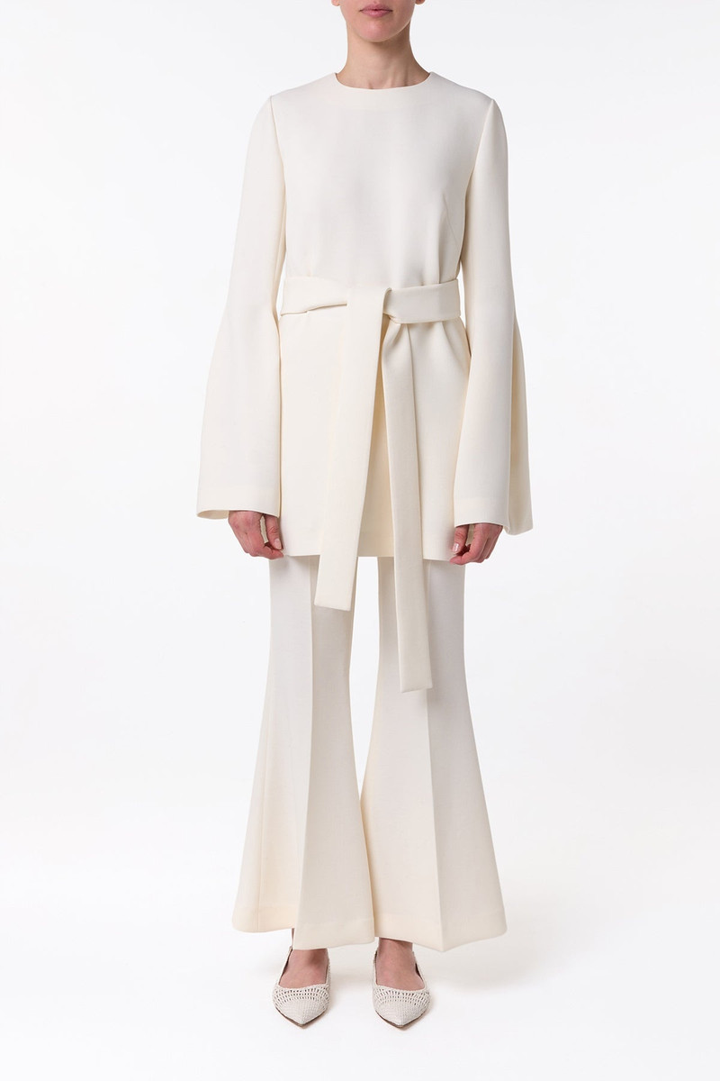 GABRIELA HEARST Marsh Flare Cropped Pant in Ivory Wool Crepe outlook