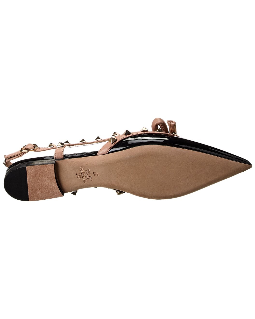 Valentino Rockstud Bow Patent Slingback Ballerina Flat - 4