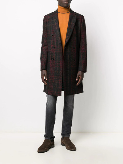 Paul Smith wool-mix check coat outlook