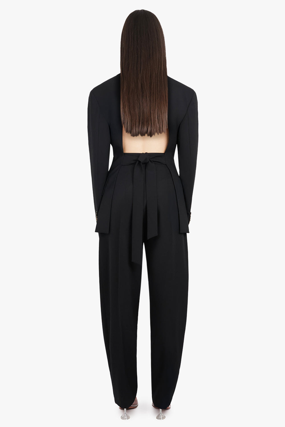 SLIT DETAIL TAPERED PANT | BLACK - 5