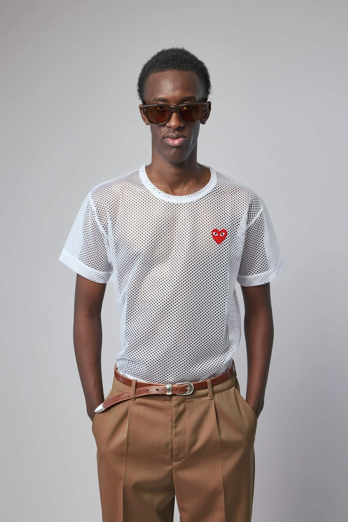 Mesh T-shirt Red Emblem - 1