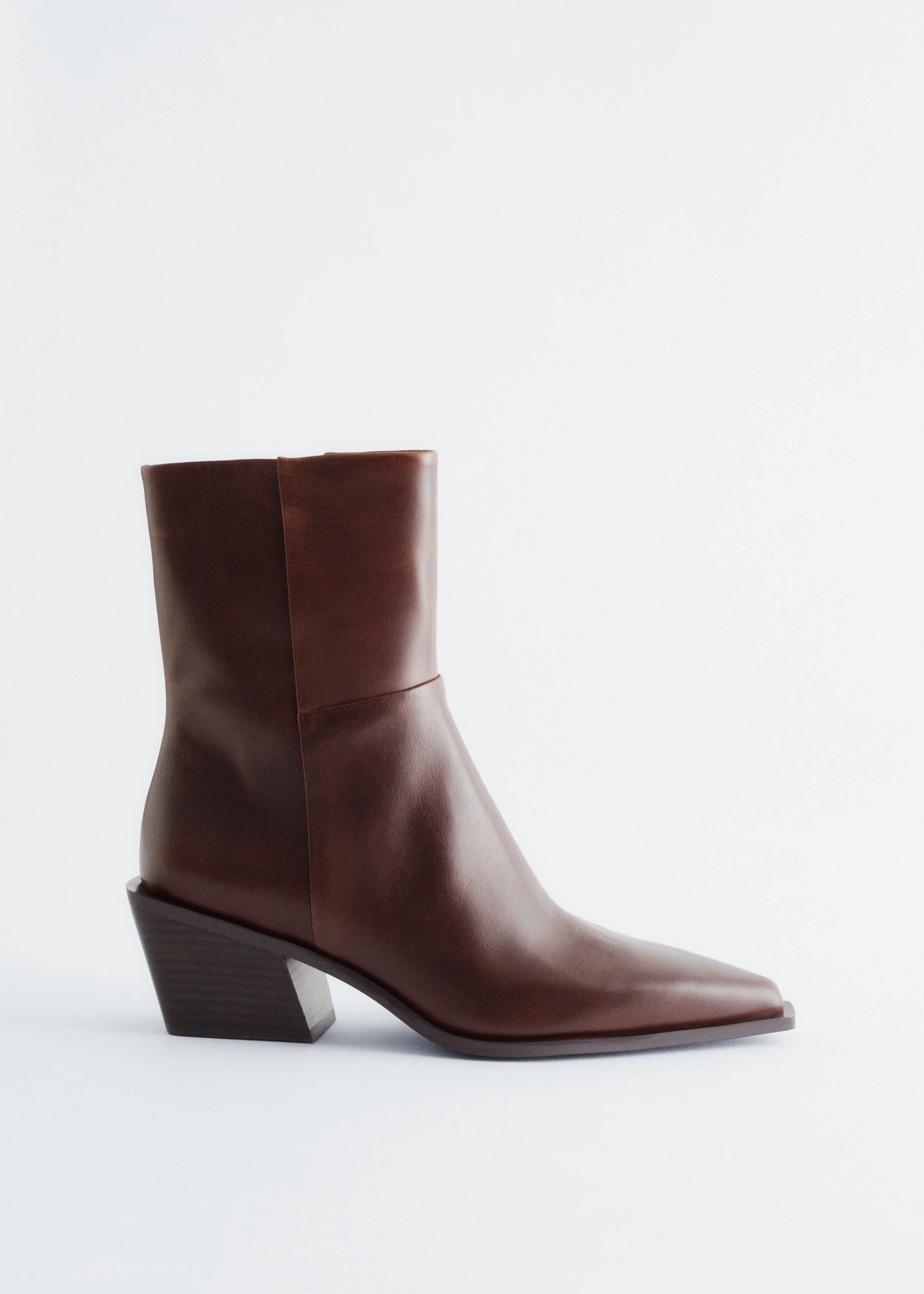 Sleek Leather Cowboy Boots - 1