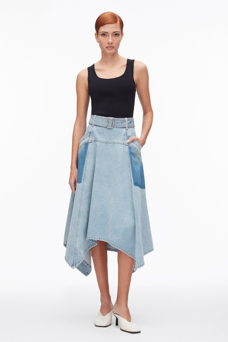 3.1 Phillip Lim Ghost Patch Handkerchief Midi Skirt outlook