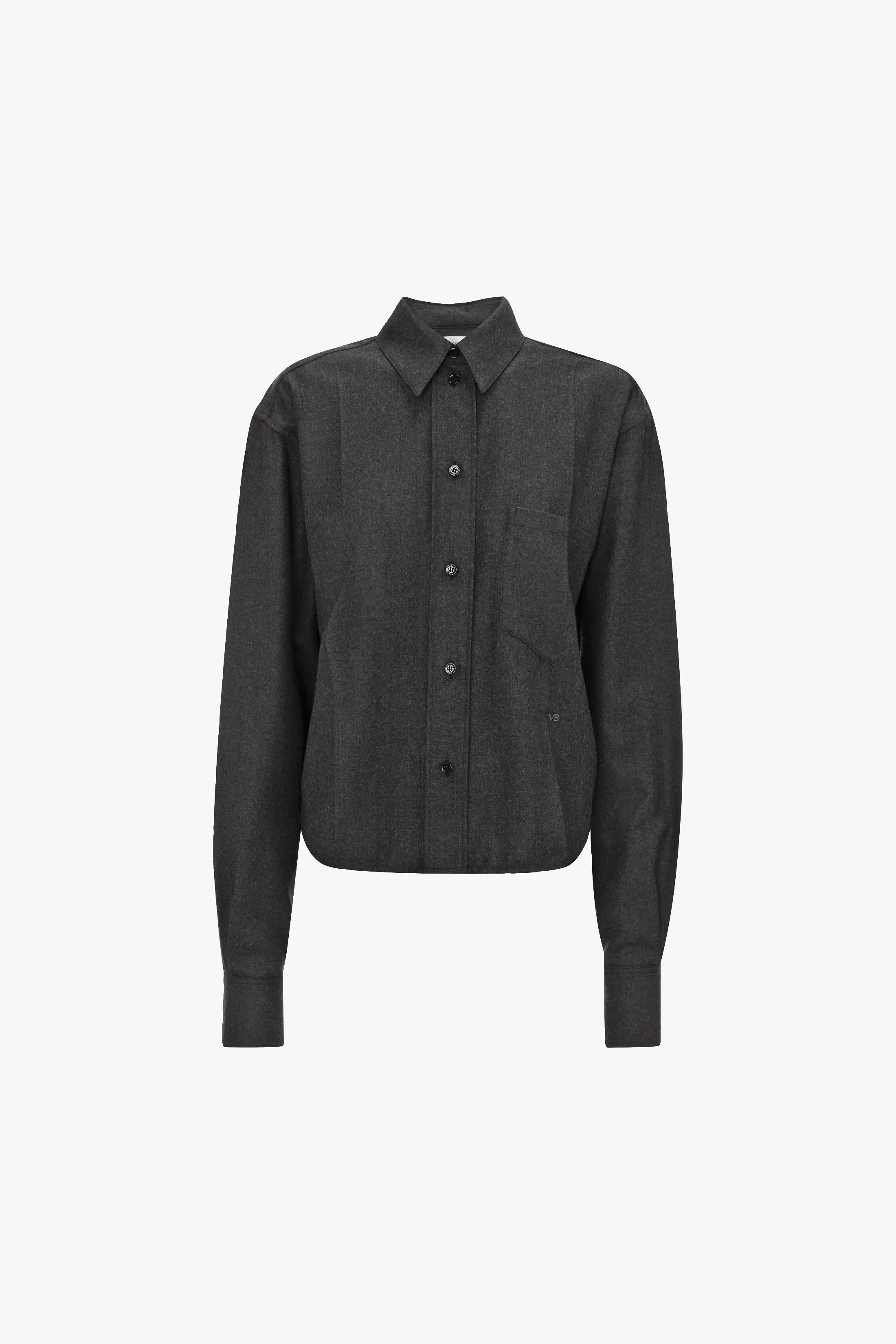 Ellys Shirt In Dark Grey Melange - 1