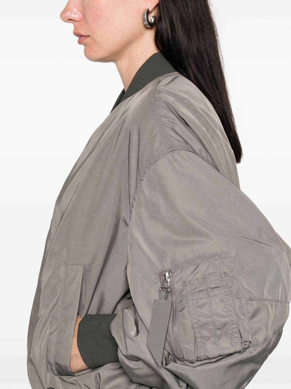 zip-fastening bomber jacket - 5