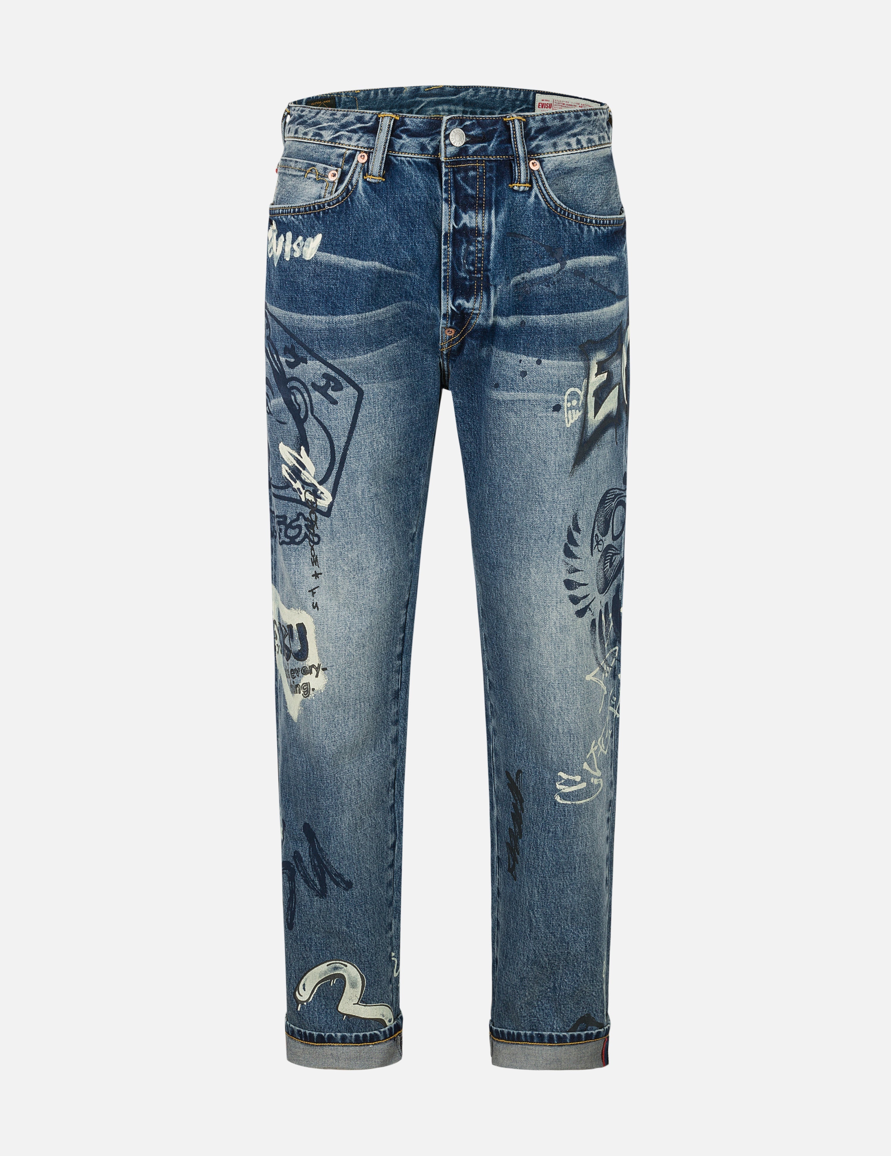 Graffiti Prints Regular Fit Jeans #2000 - 2