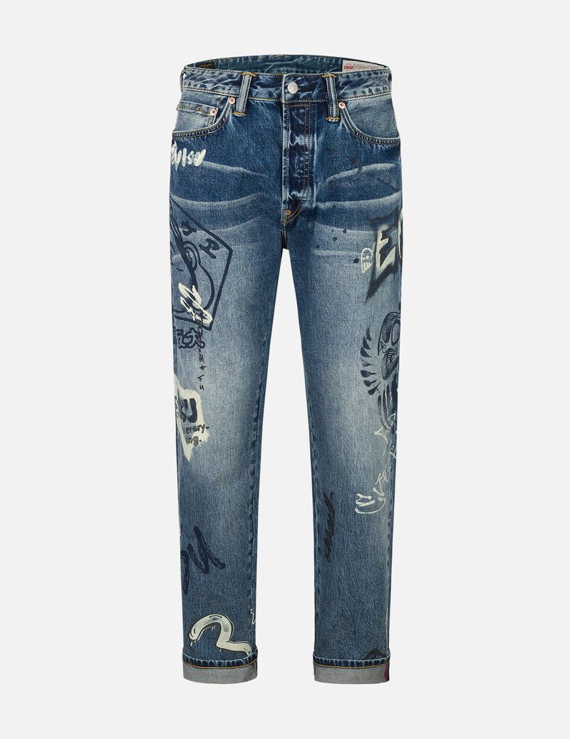 EVISU Graffiti Prints Regular Fit Jeans #2000 outlook