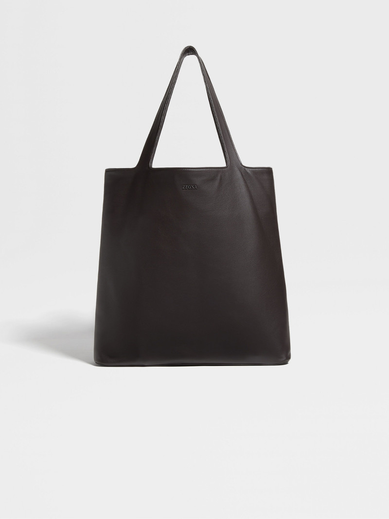 DARK BROWN SECONDSKIN TOTE BAG 1