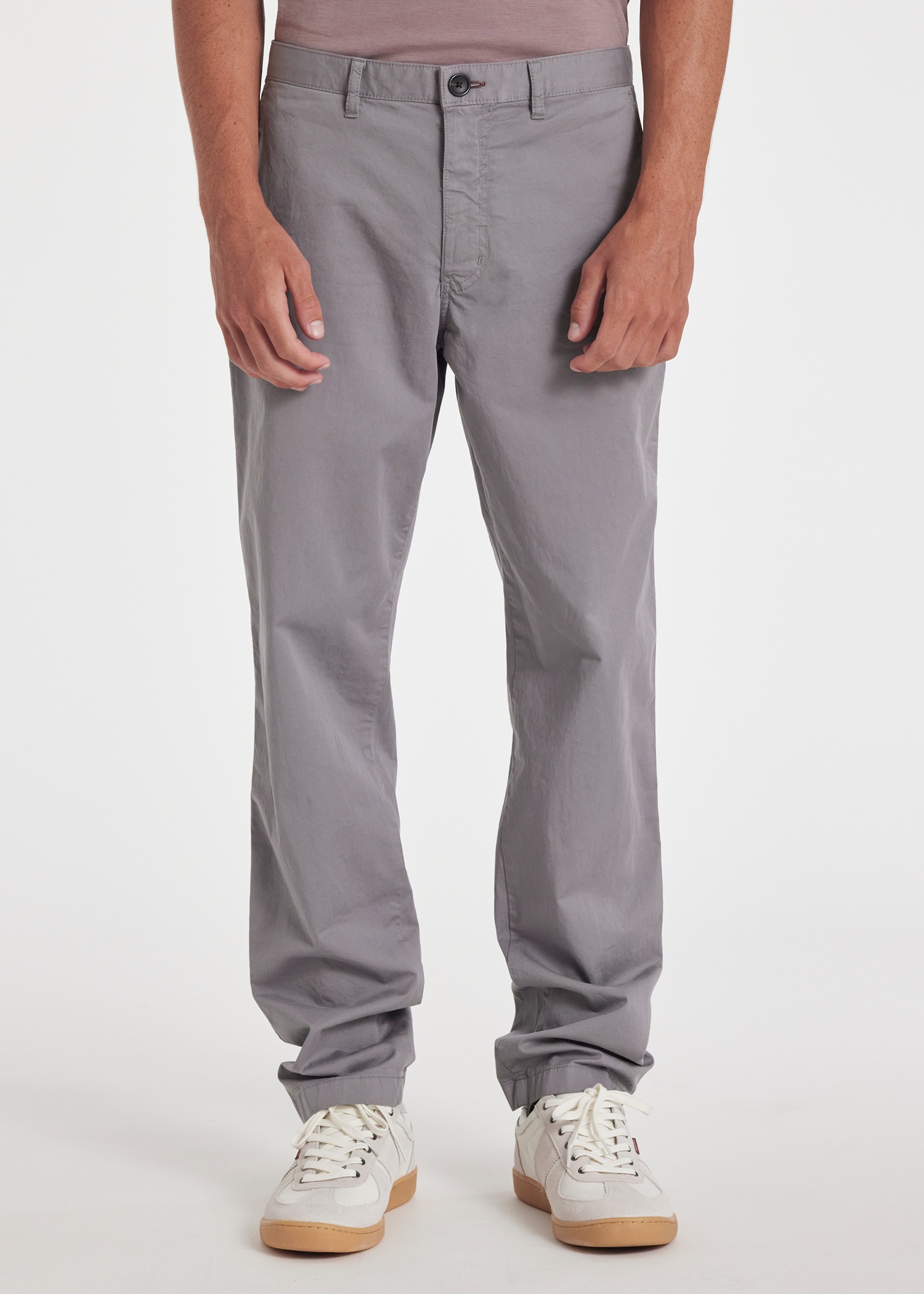 Tapered-Fit Pale Grey Stretch-Cotton Chinos - 2