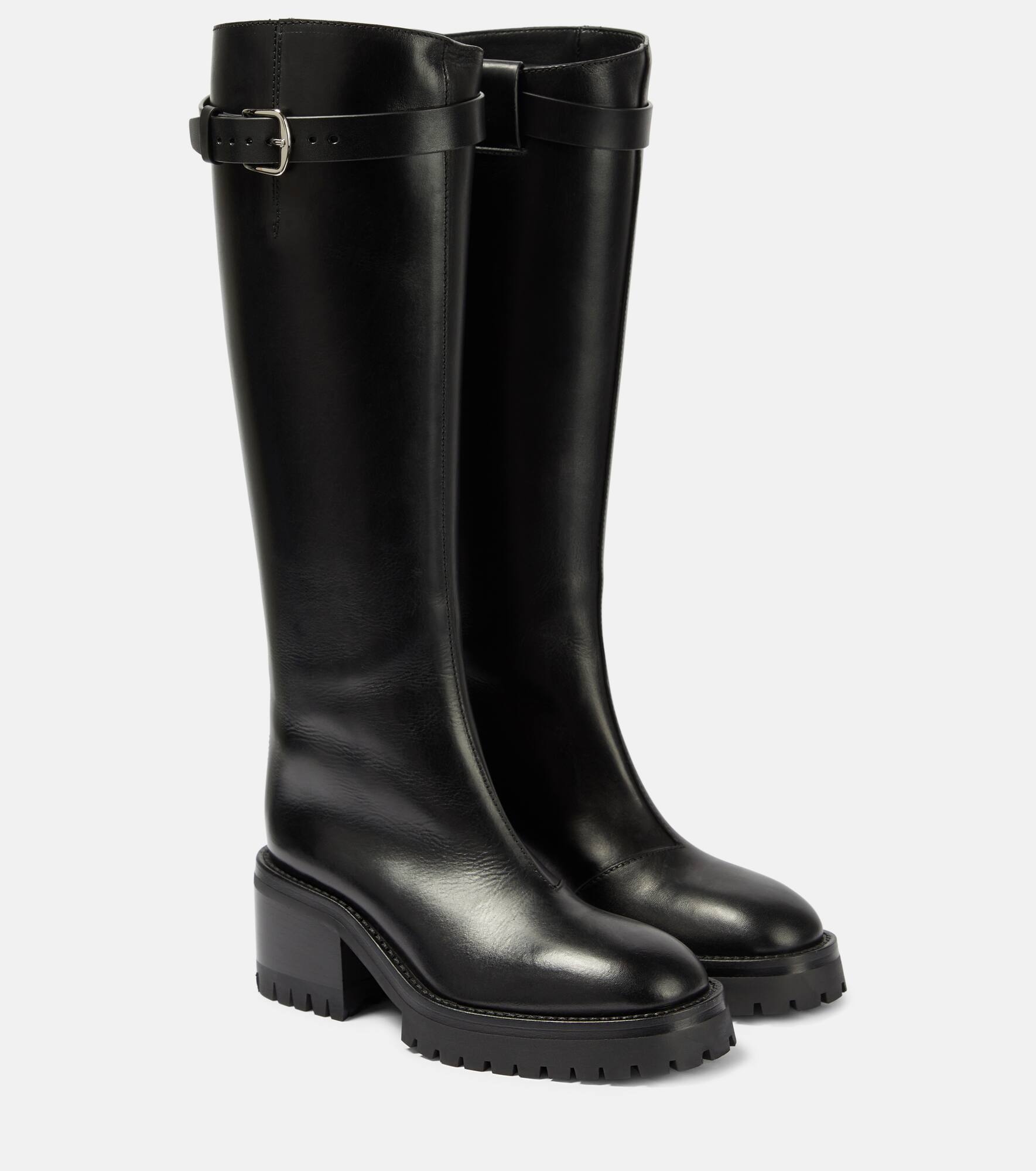 Tanse leather knee-high riding boots - 1