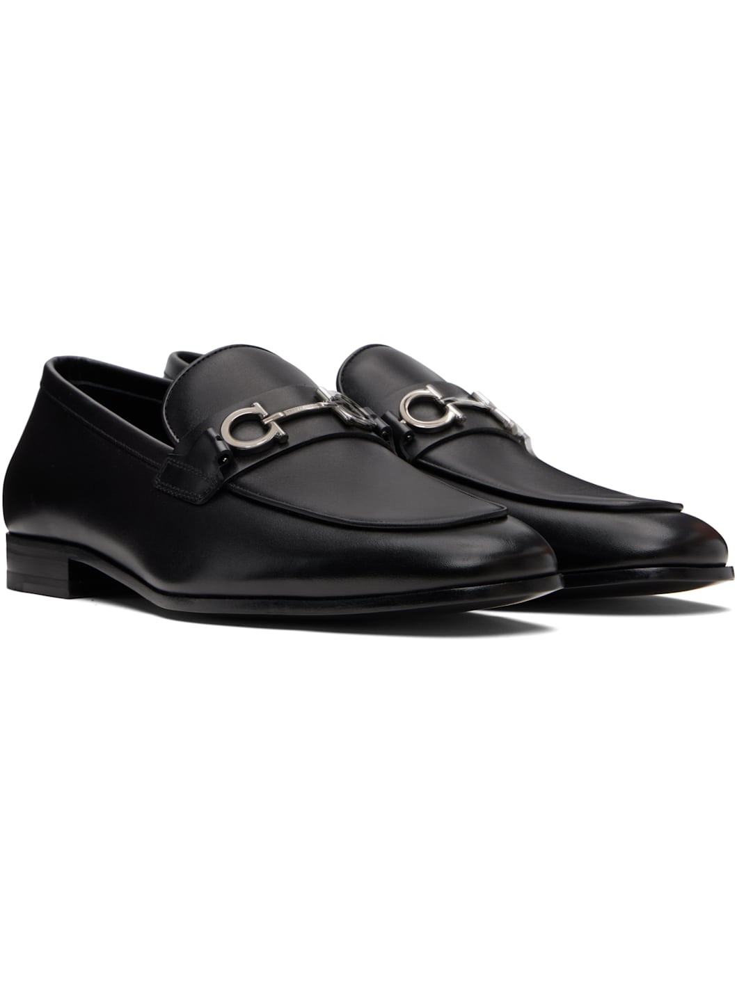 Black Gancini Ornament Loafers - 4