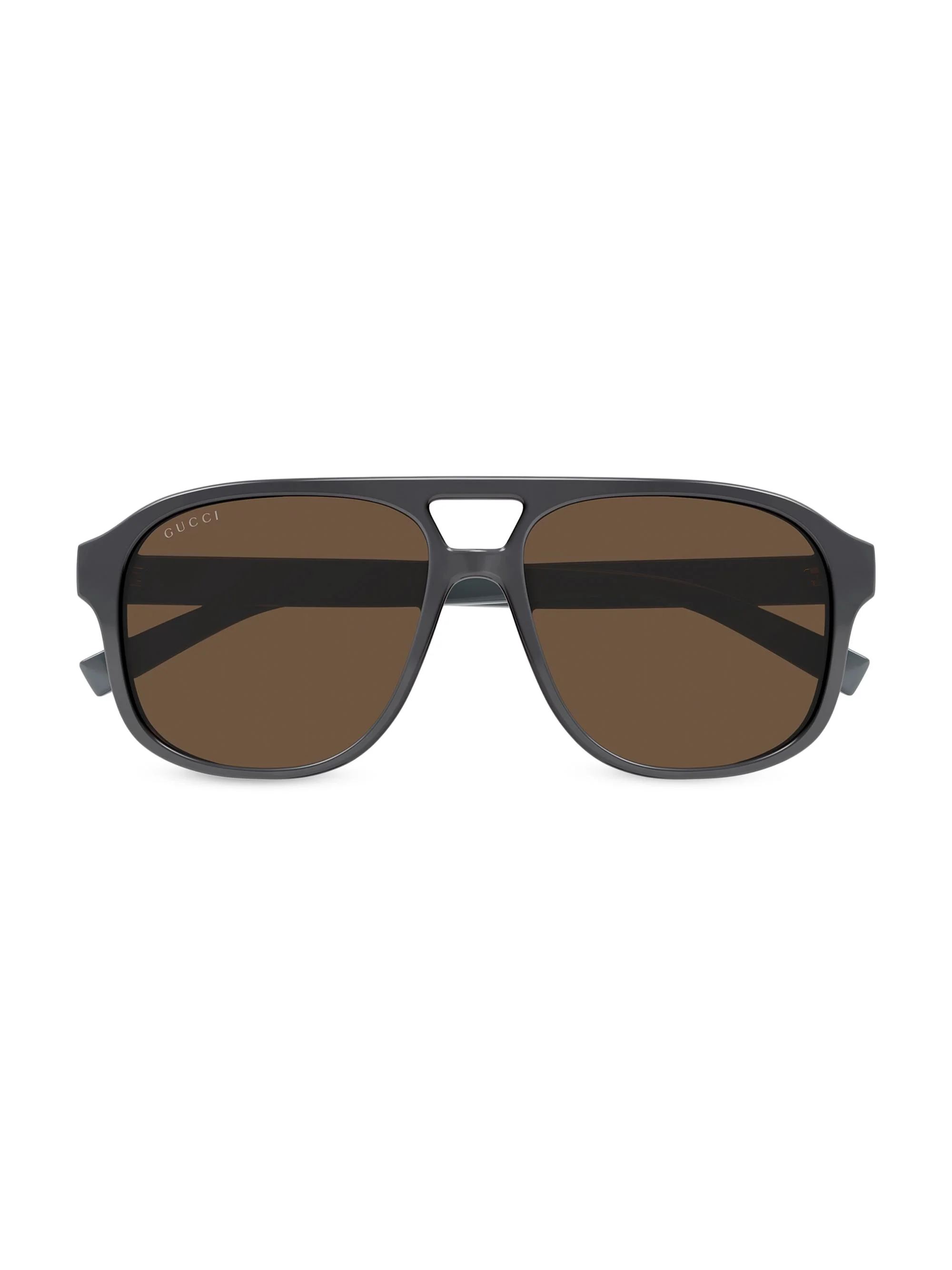 Men's Lines 57MM Pilot Sunglasses - Grey Brown - 1