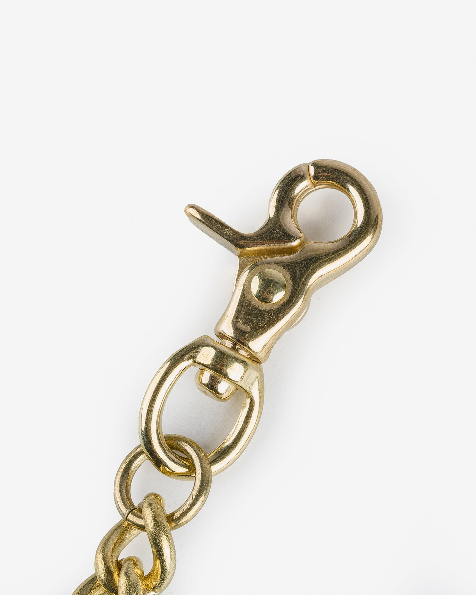 Brass-W14 Wallet Chain with Rings and Clip - Brass - 3