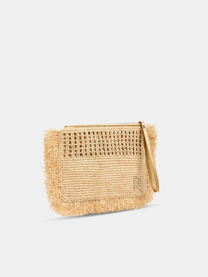 rabanne NATURAL RAPHIA POUCH outlook