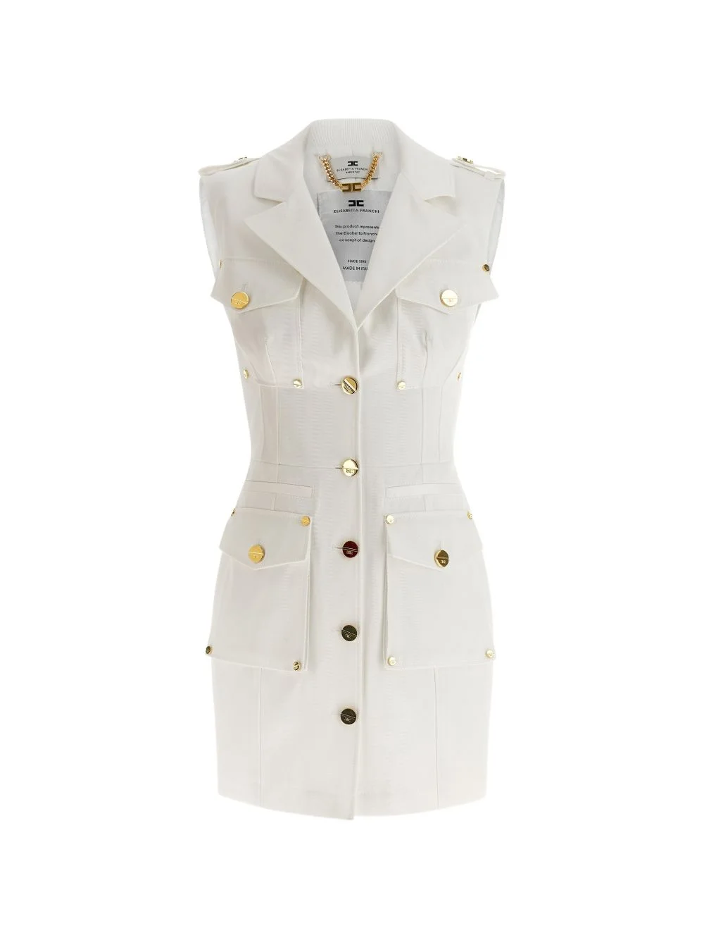 single-breasted button mini dress - 1