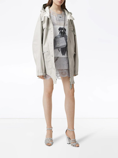 Burberry cut-out hem coated parka outlook