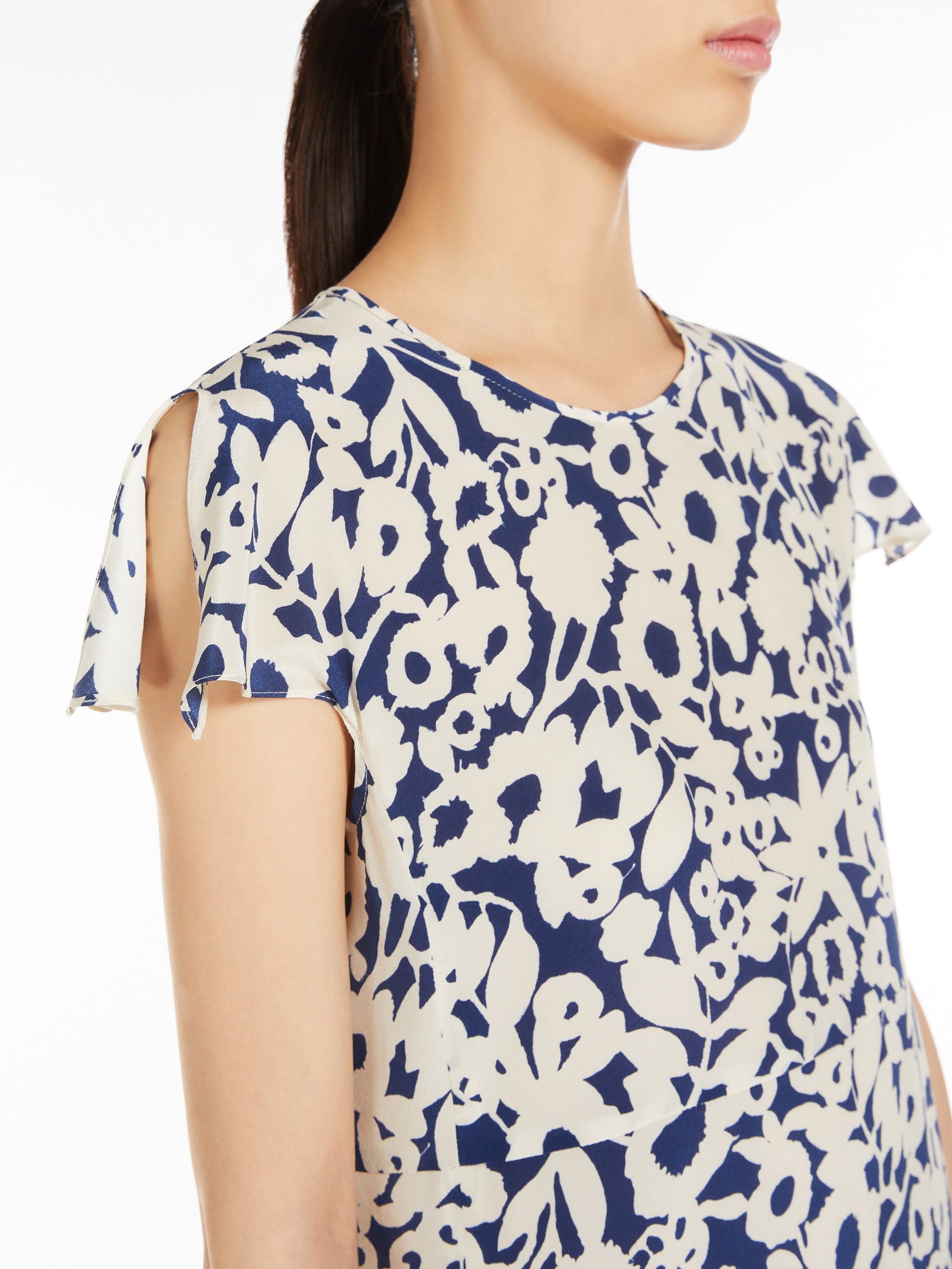 S Max Mara GISELLA Long printed crepe dress | REVERSIBLE