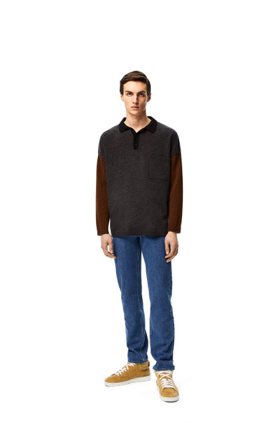 Loewe Polo collar oversize sweater in wool and cashmere outlook