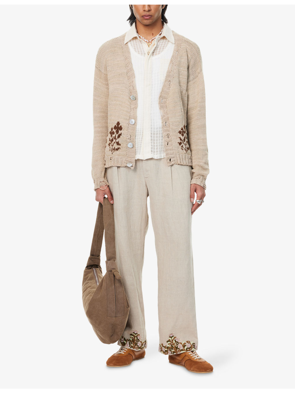 Intarsia Relaxed-Fit Knitted Cardigan - 2