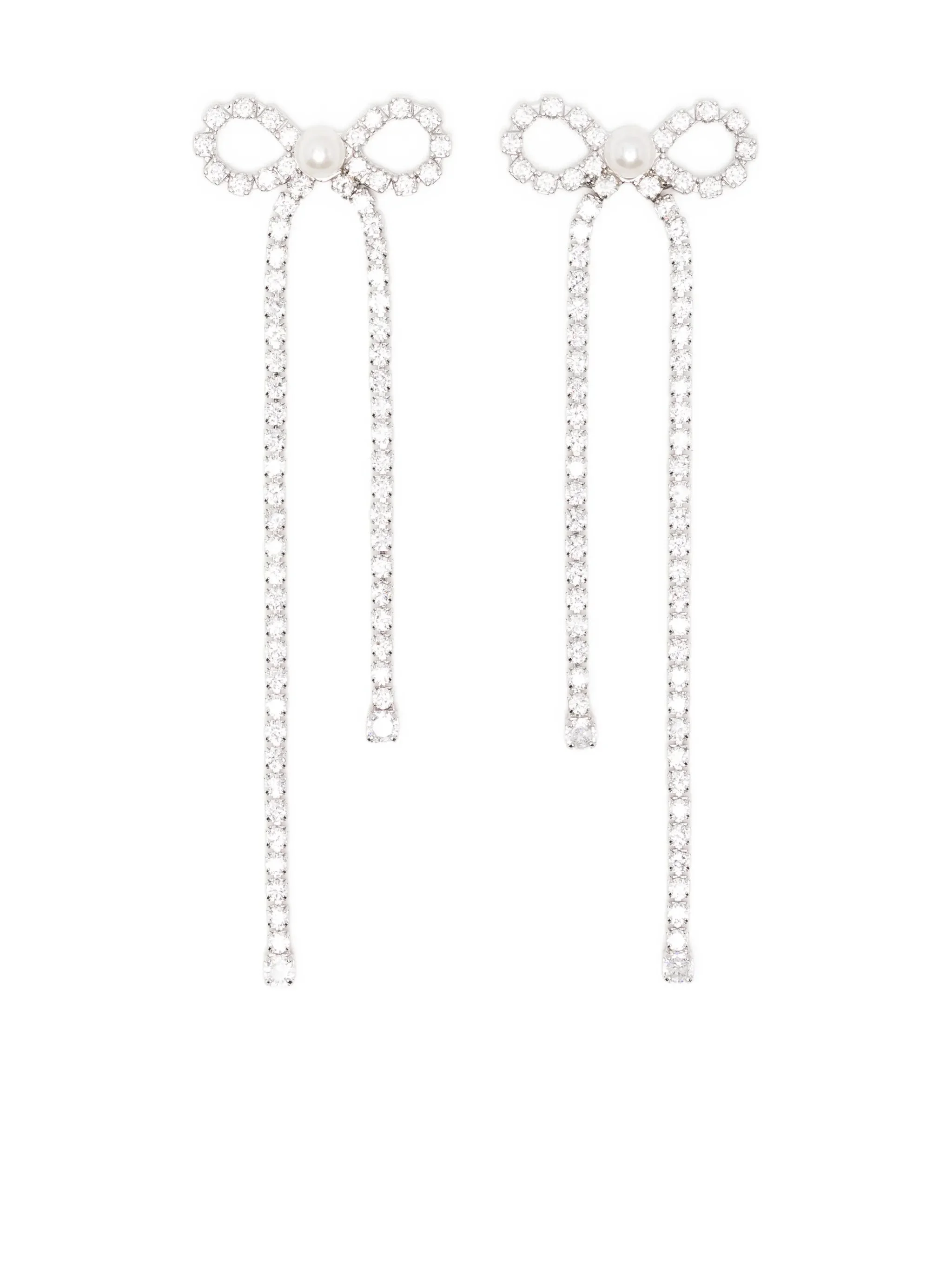 crystal-embellished bow earrings - 1