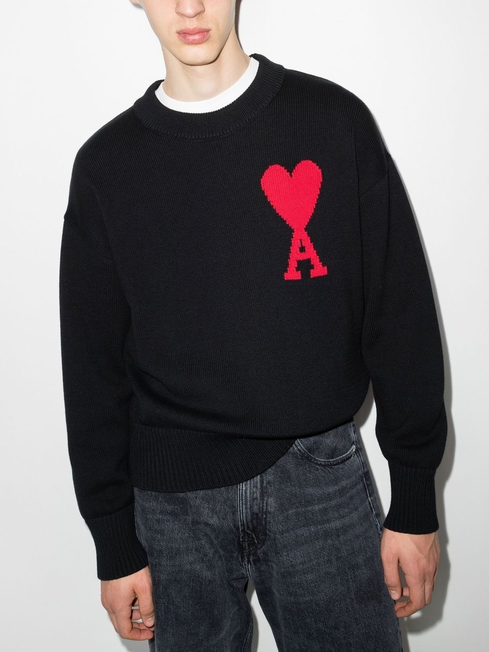 Ami de Coeur-intarsia jumper - 2