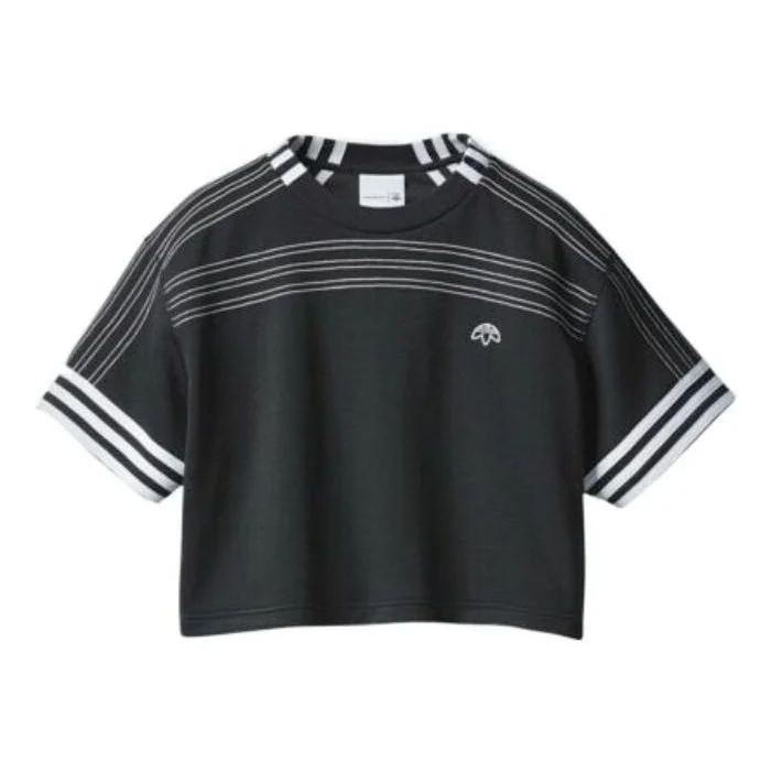 (WMNS) adidas x Alexander Wang Cutsew Womens Cropped Jersey 'Black' BR9215 - 1