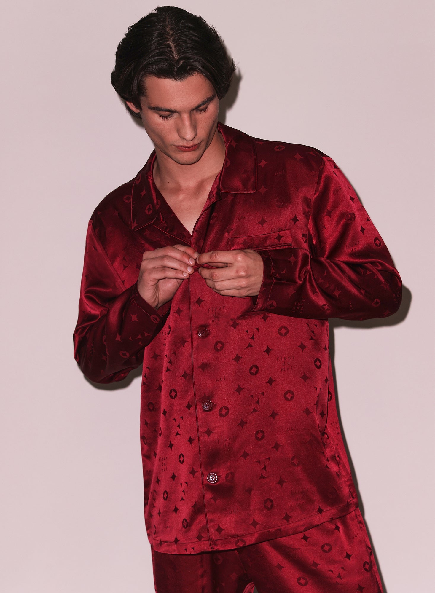 Silk Jacquard PJ Top - 3